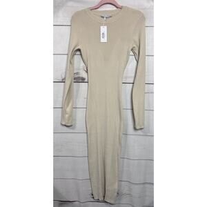 Baltic Born Manhattan Ribbed Sweater Dress Ivory Size LG NWT